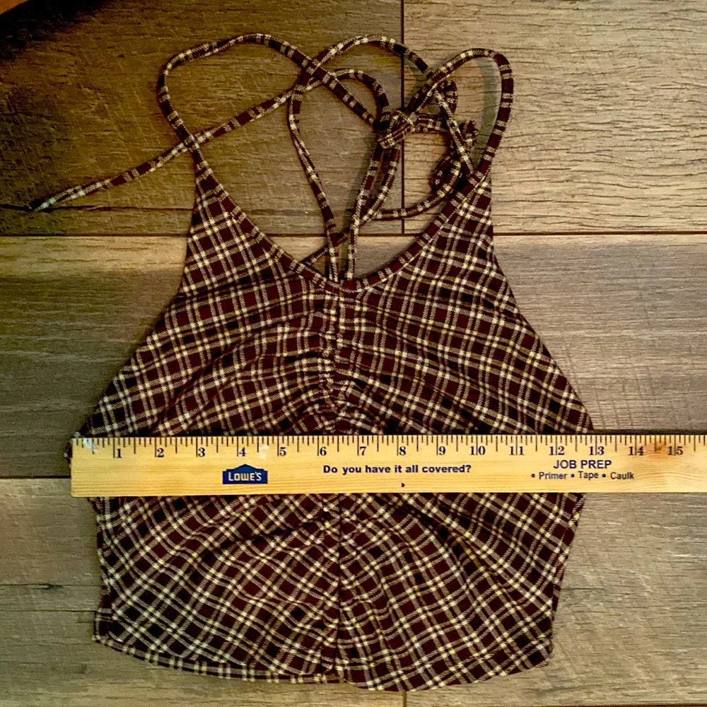 Princess Polly Brown Plaid Flared Pants - Picture 4 of 10